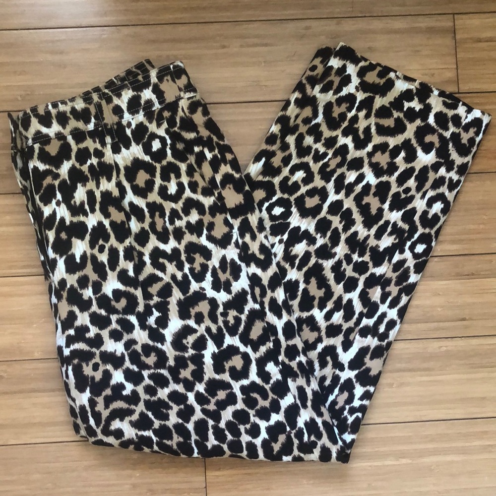 J CREW - Tailored Relaxed Pant - Leopard - Picture 3 of 4